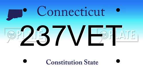237VET Connecticut License Plate