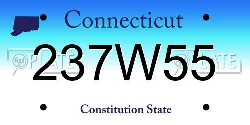 237W55 Connecticut License Plate
