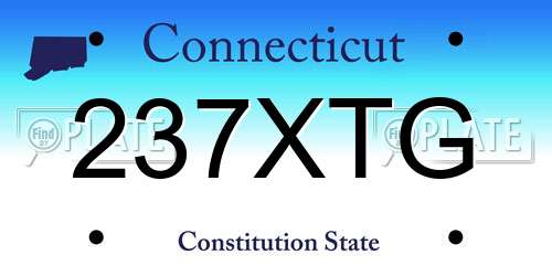 237XTG Connecticut License Plate