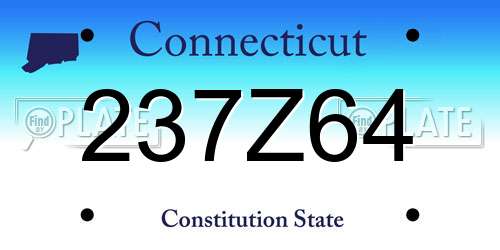 237Z64 Connecticut License Plate