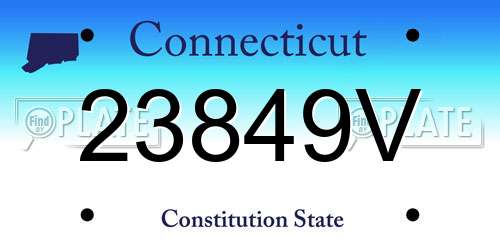 23849V Connecticut License Plate