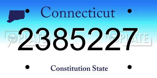 2385227 Connecticut License Plate