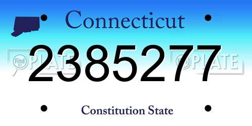2385277 Connecticut License Plate