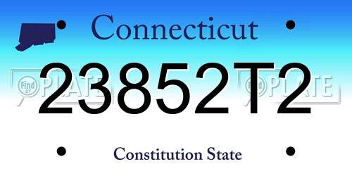 23852T2 Connecticut License Plate