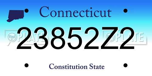 23852Z2 Connecticut License Plate