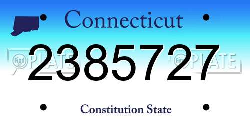 2385727 Connecticut License Plate