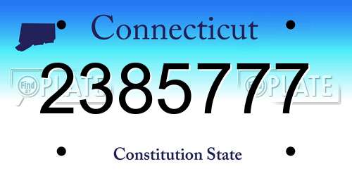2385777 Connecticut License Plate