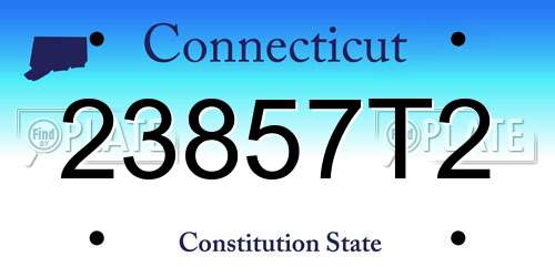 23857T2 Connecticut License Plate