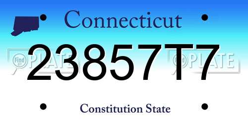 23857T7 Connecticut License Plate