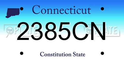 2385CN Connecticut License Plate