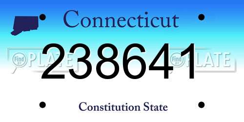238641 Connecticut License Plate