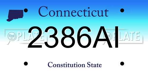 2386AI Connecticut License Plate