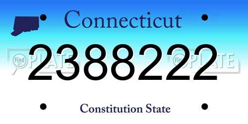2388222 Connecticut License Plate