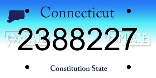 2388227 Connecticut License Plate