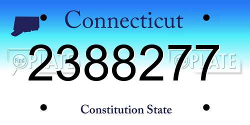 2388277 Connecticut License Plate