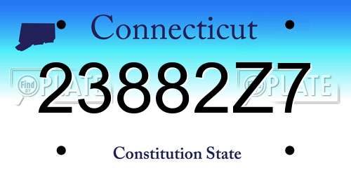 23882Z7 Connecticut License Plate