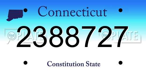 2388727 Connecticut License Plate