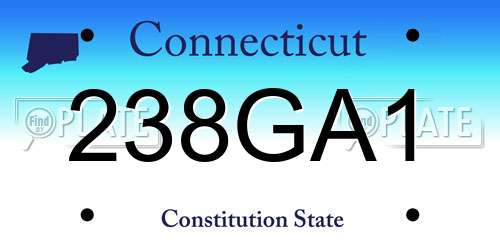 238GA1 Connecticut License Plate