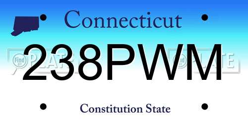 238PWM Connecticut License Plate