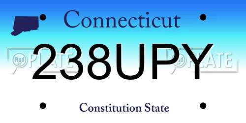 238UPY Connecticut License Plate