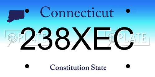 238XEC Connecticut License Plate