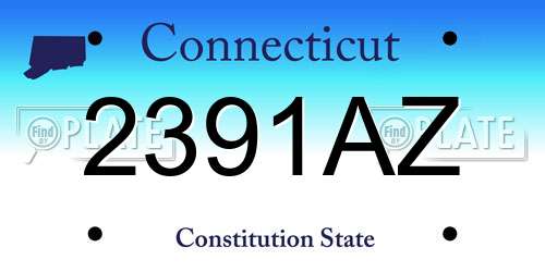 2391AZ Connecticut License Plate
