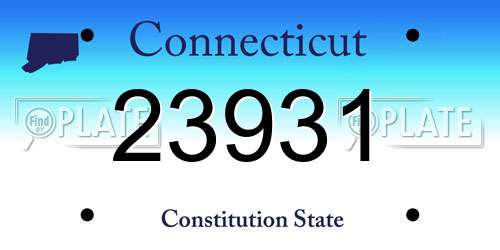 23931 Connecticut License Plate