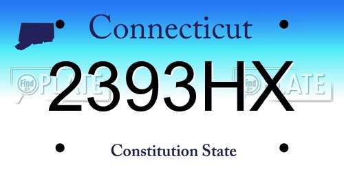 2393HX Connecticut License Plate