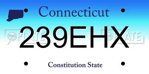 239EHX Connecticut License Plate