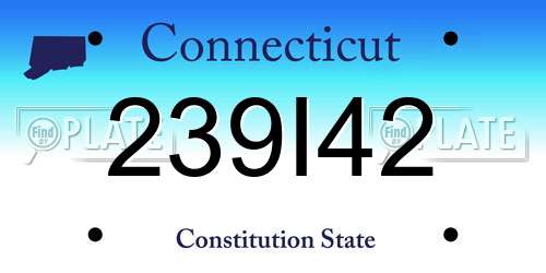 239I42 Connecticut License Plate