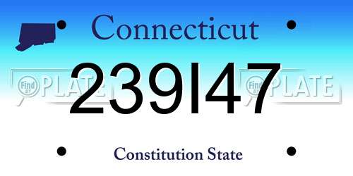 239I47 Connecticut License Plate