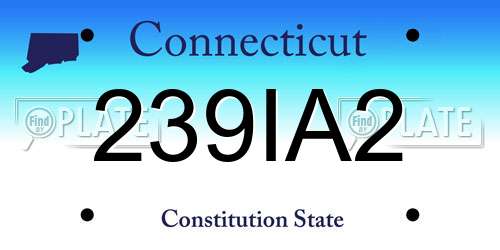 239IA2 Connecticut License Plate