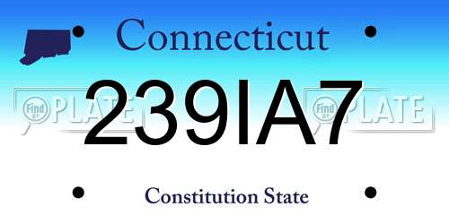 239IA7 Connecticut License Plate