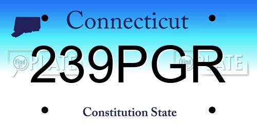 239PGR Connecticut License Plate