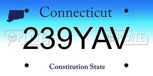 239YAV Connecticut License Plate