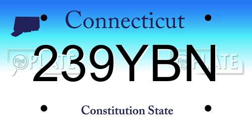239YBN Connecticut License Plate