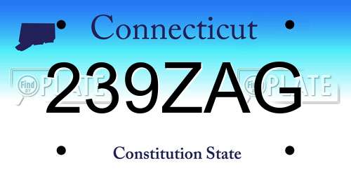 239ZAG Connecticut License Plate