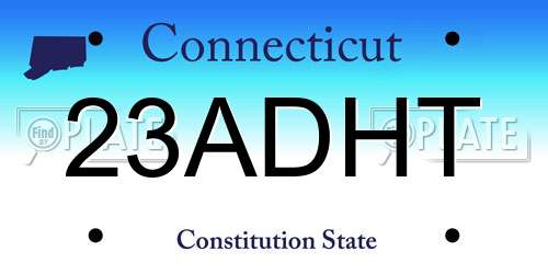 23ADHT Connecticut License Plate