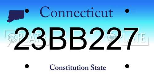 23BB227 Connecticut License Plate
