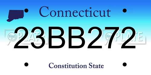 23BB272 Connecticut License Plate