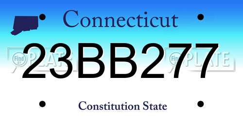 23BB277 Connecticut License Plate