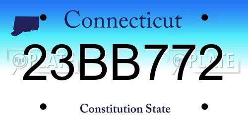 23BB772 Connecticut License Plate