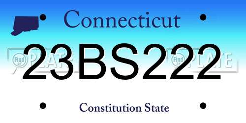 23BS222 Connecticut License Plate