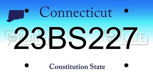 23BS227 Connecticut License Plate