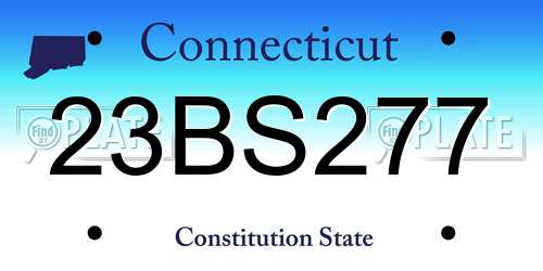 23BS277 Connecticut License Plate