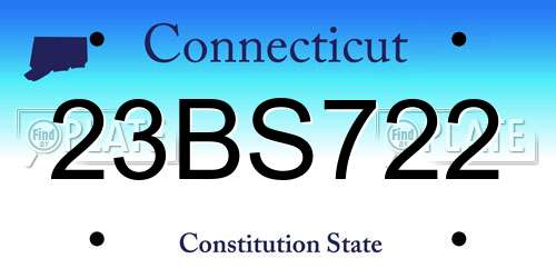 23BS722 Connecticut License Plate