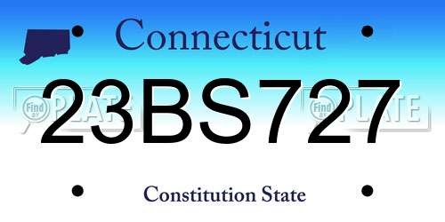 23BS727 Connecticut License Plate