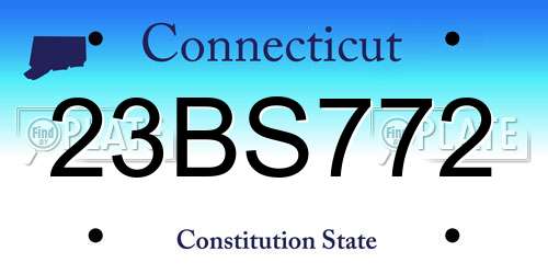 23BS772 Connecticut License Plate