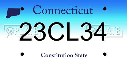 23CL34 Connecticut License Plate