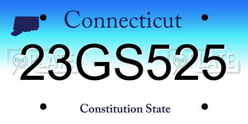 23GS525 Connecticut License Plate